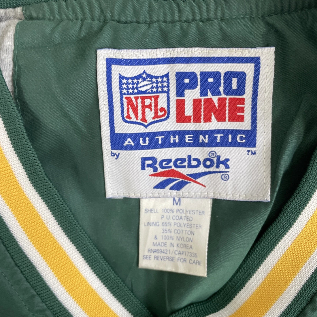 Vintage Green Bay Packers Reebok Pullover Windbreaker Light Jacket Medium NFL