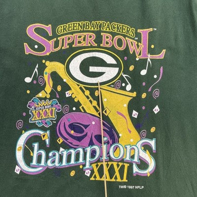 Vintage Green Bay Packers Super Bowl XXXI T-Shirt Size XL NFL