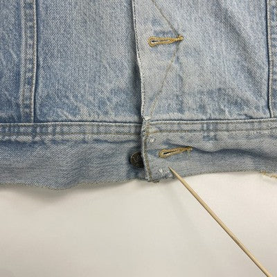 Vintage Lee Denim Trucker Jacket Size 44 Large Blanket Lined