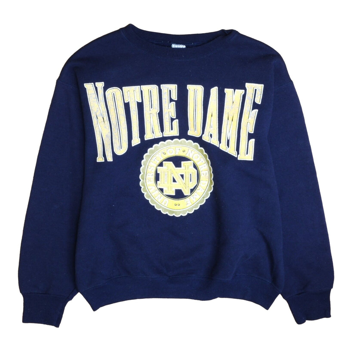 Vintage Notre Dame Fighting Irish Crest Sweatshirt Crewneck Size Large 90s NCAA