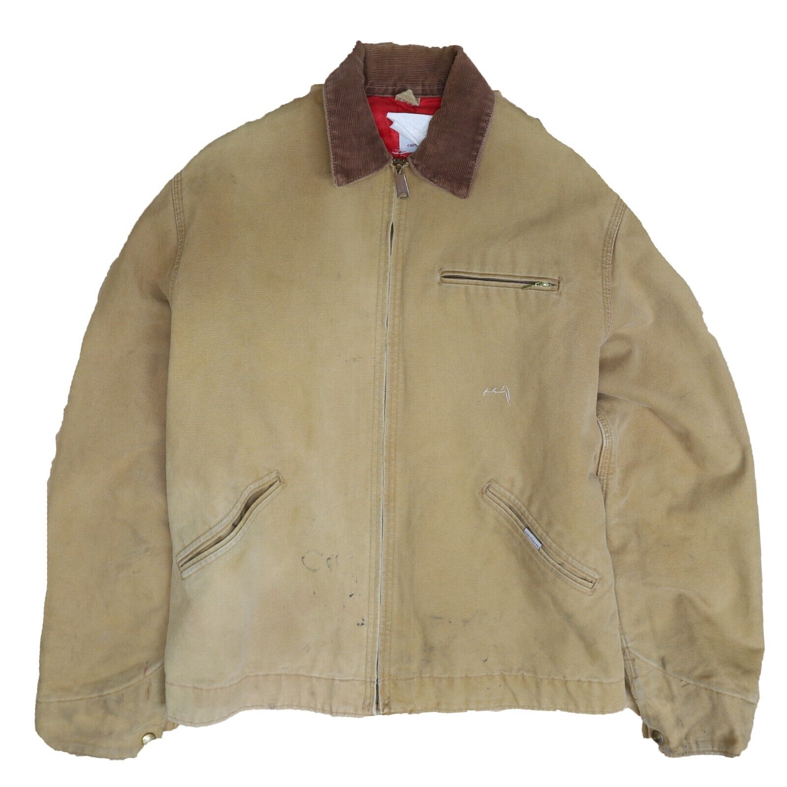 Vintage Carhartt Canvas Detroit Work Jacket Size 42 Tall Tan Brown ...