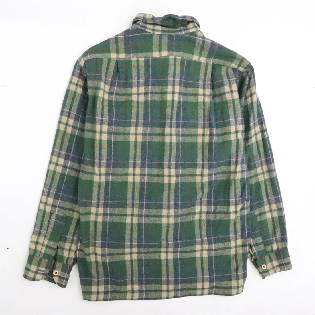 Vintage Pendleton Wool Board Button Up Shirt Size Medium Green Plaid
