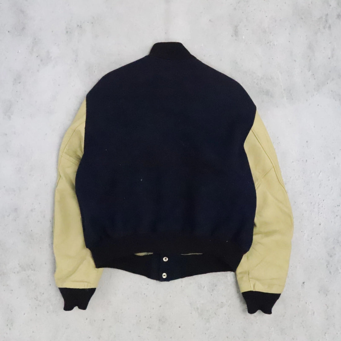 Vintage Detroit Knitting Mills Leather Wool Varsity Letterman Jacket Size 46