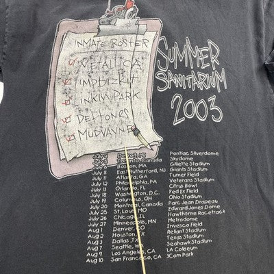 Vintage Summer Sanitarium T-Shirt Size Large Distressed Band Tee 2003