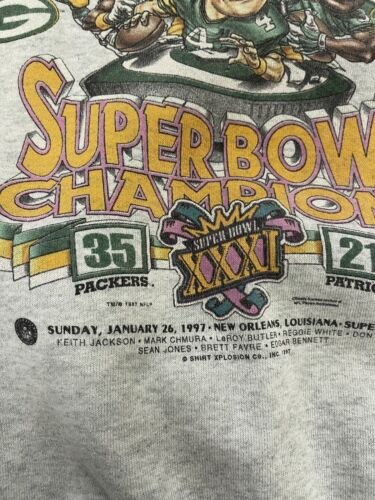 Vintage Green Bay Packers Super Bowl XXXI Champs Sweatshirt Large 1997 –  Throwback Vault