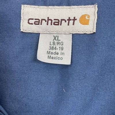Carhartt Button Up Shirt Size XL Blue