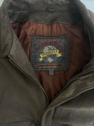 Vintage adventure bound Wilsons brown leather jacket size XL mens bomber newest