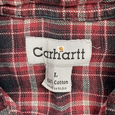 Vintage Carhartt Button Up Shirt Size Large Red Plaid