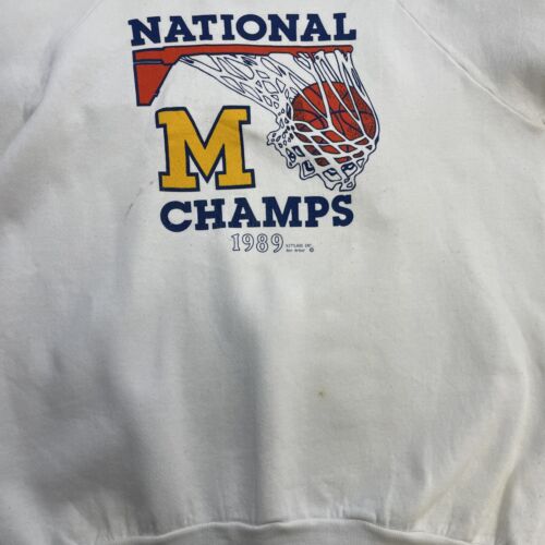 Vintage Michigan Wolverines National Basketball Champions Sweatshirt XL 80s NCAA