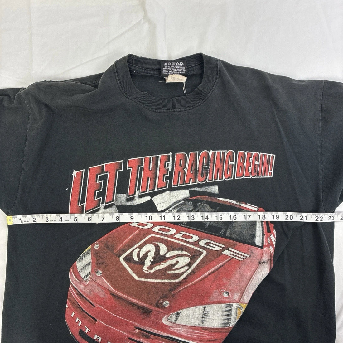 Vintage Let The Race Begin Dodge T-Shirt Size Large 2001 NASCAR