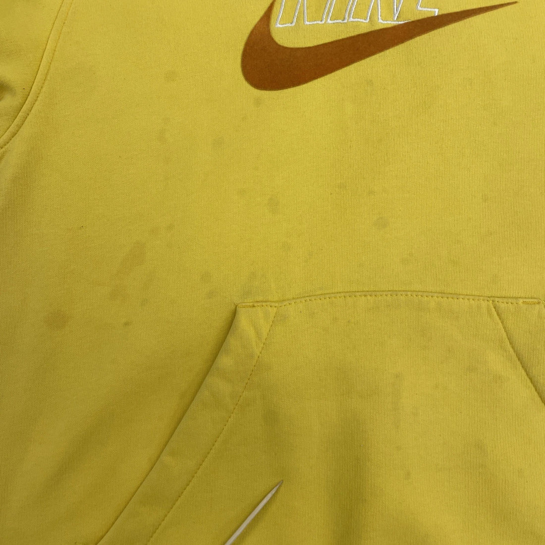 Vintage Nike Sweatshirt Hoodie Size Large Spell Out Yellow
