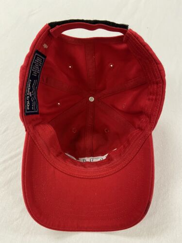 Vintage Polo Sport Ralph Lauren Strapback Hat OSFA Red 90s