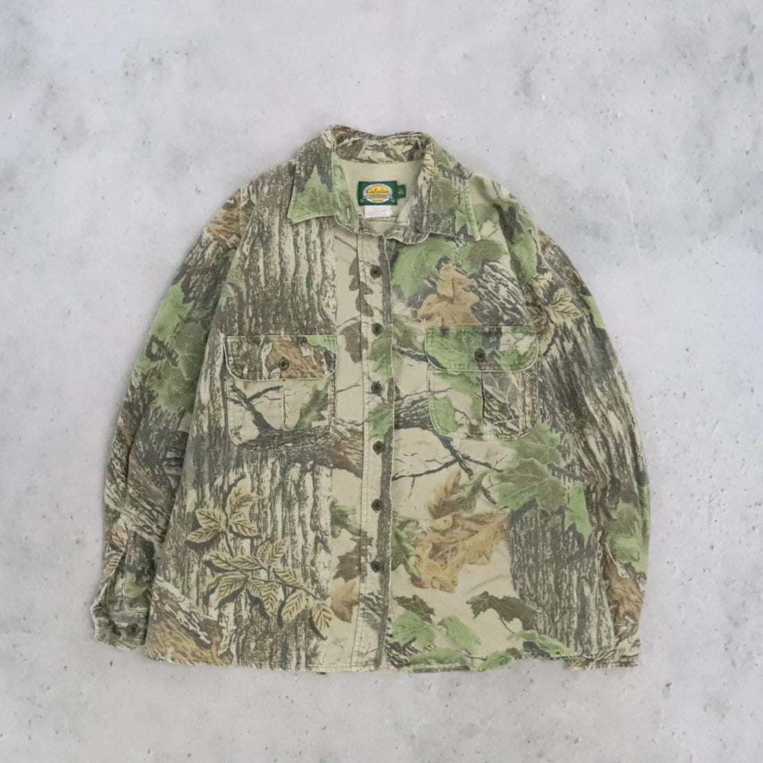 Vintage Cabela's Tree Camo Button Up Shirt Size Large