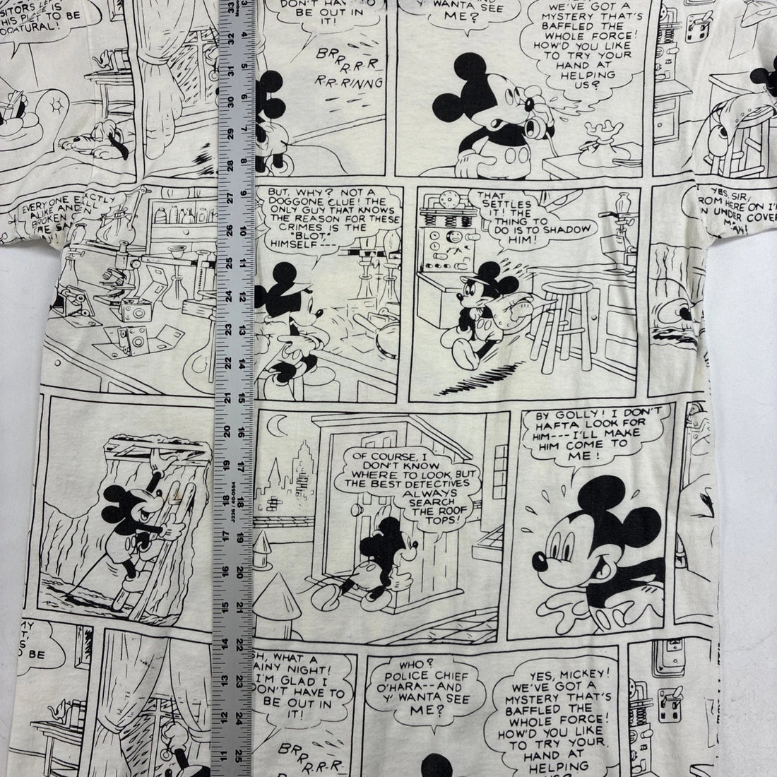 Vintage Mickey Mouse Florida Comic Strip Disney T-Shirt XL All Over Print 90s