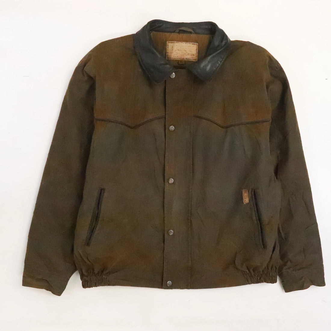 Outback Western Waxed Bomber Jacket Size XL Brown