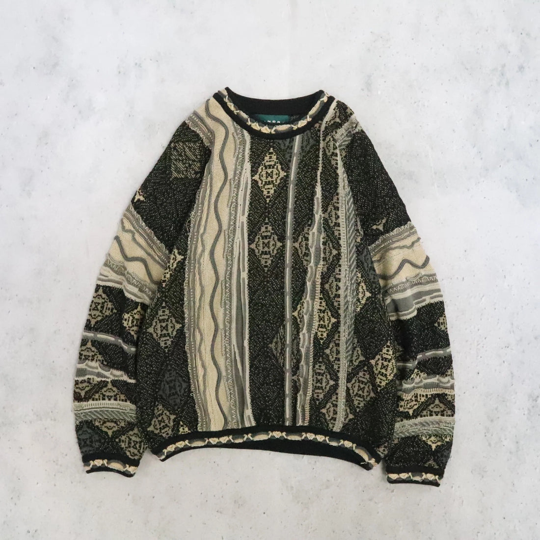 Vintage Tundra Canada 3D Knit Crewneck Sweater Size Large