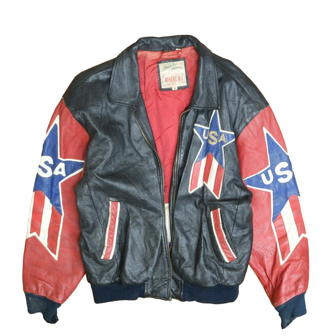 Vintage Michael Hoban Wheremi USA Leather Jacket Size Medium Black 1991 90s