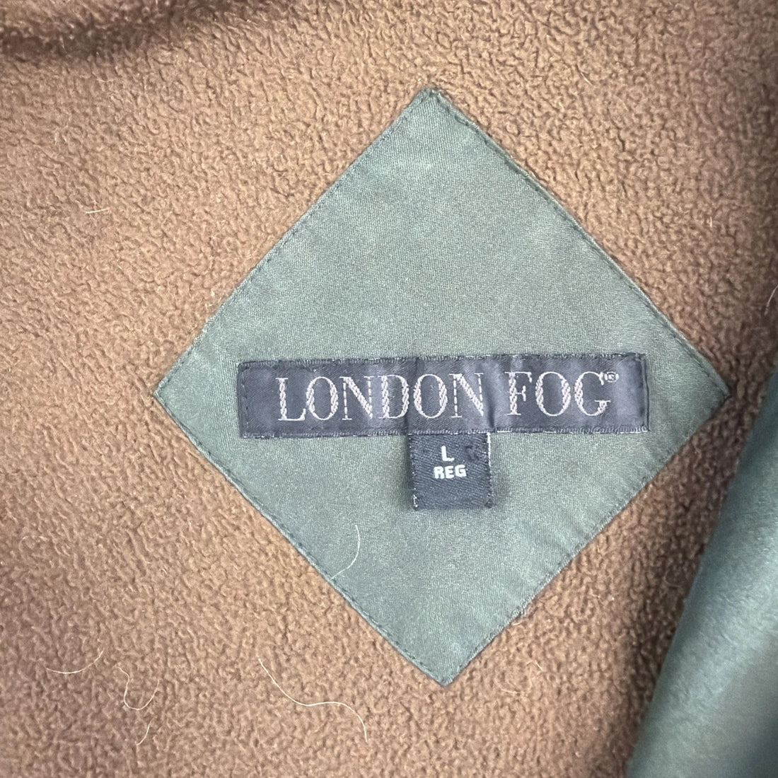 London Fog Bomber Jacket Size Large Green Fleece Lined