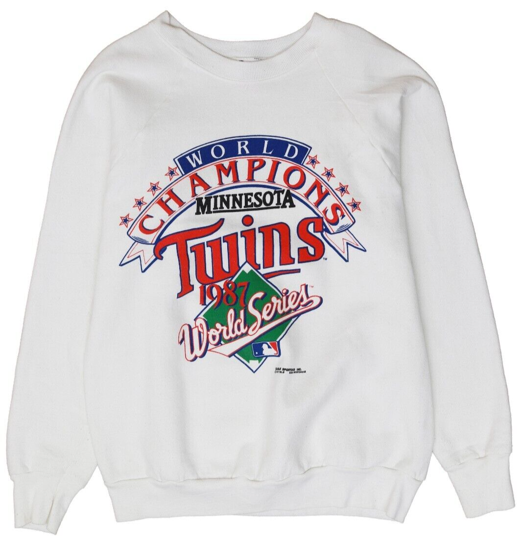 Vintage Minnesota Twins World Series Crewneck Sweatshirt Size Large 1987 80s MLB