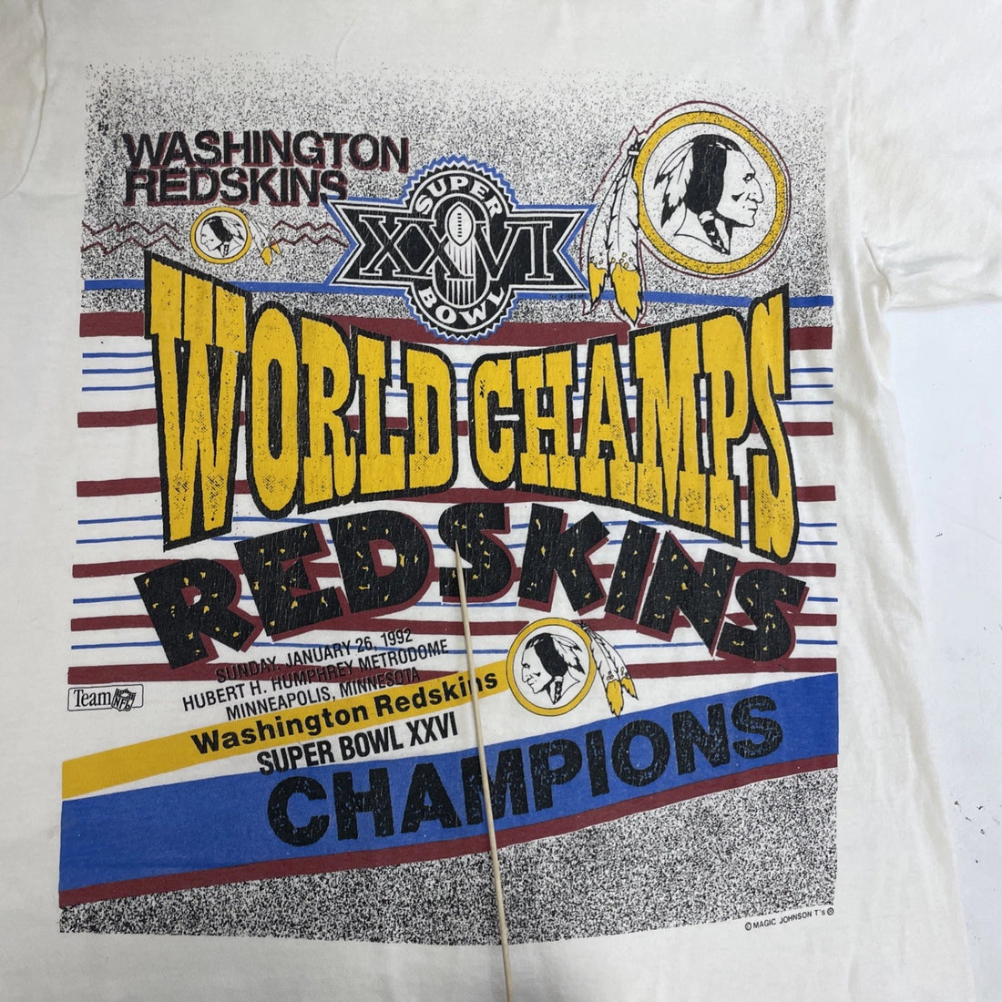 Vintage Washington Redskins Super Bowl XXVI Champs T-Shirt Size Large NFL
