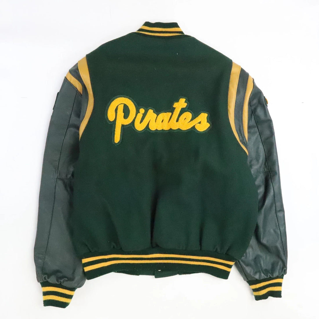 Vintage PC Pirates Leather Wool Varsity Letterman Jacket Large