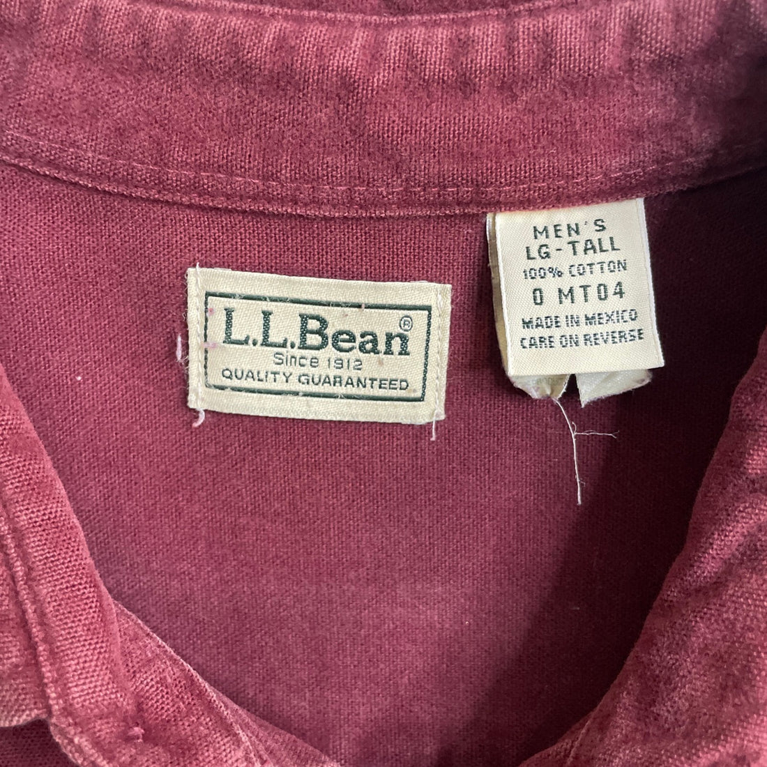 Vintage L.L. Bean Button Up Shirt Size Large Tall Red