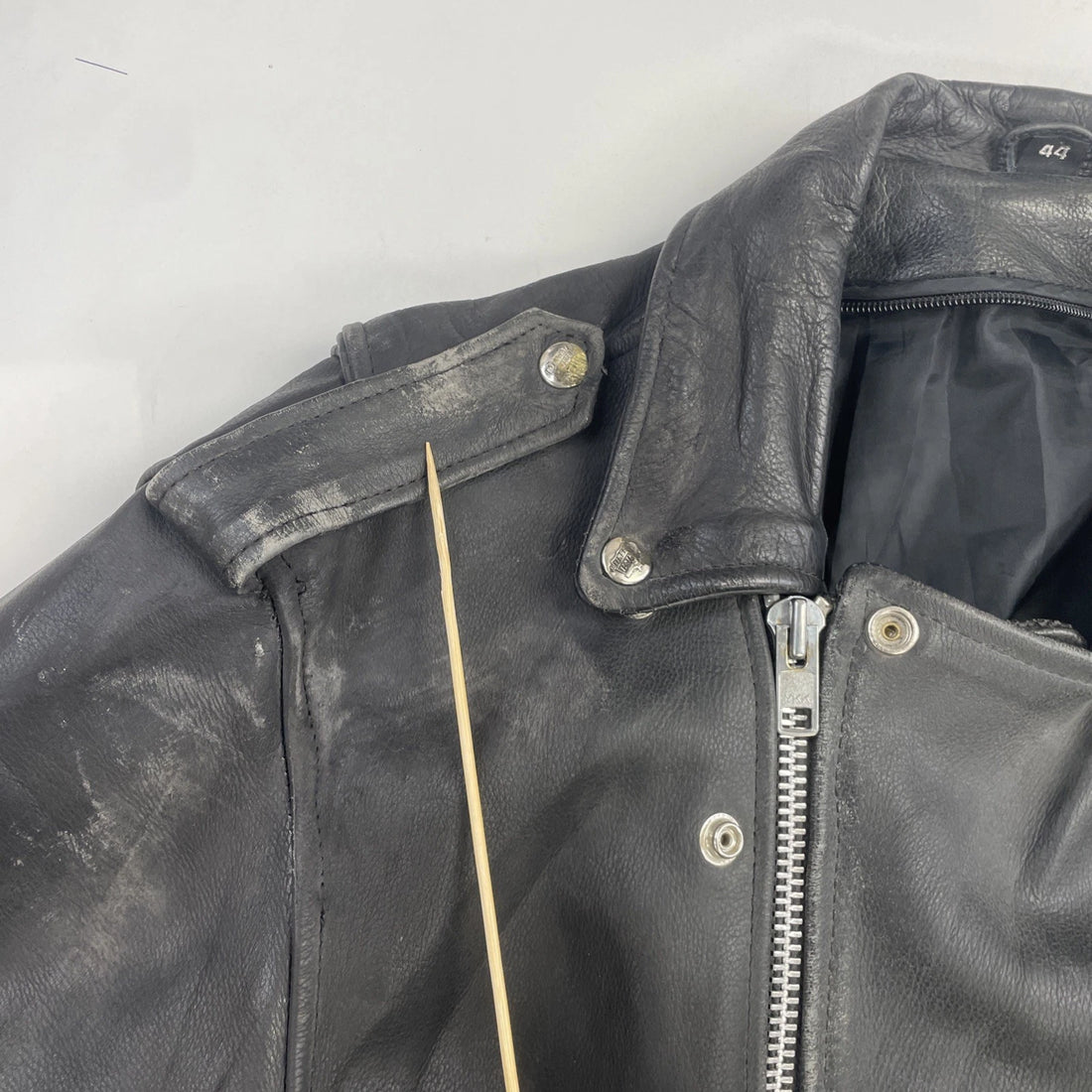 Interstate Leather Classic Motorcycle Jacket Size 44 Black