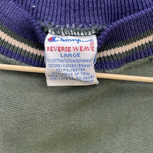 Vintage Champion Reverse Weave Crewneck Sweatshirt Size Large Green 90s