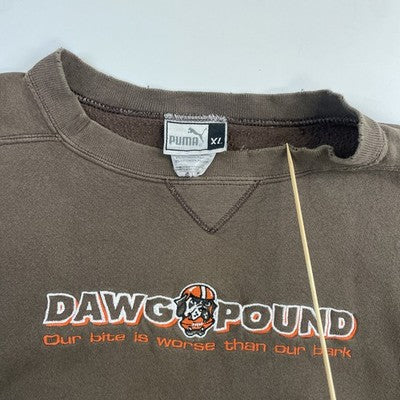 Vintage Cleveland Browns Dawg Pound Puma Sweatshirt Crewneck Size XL NFL