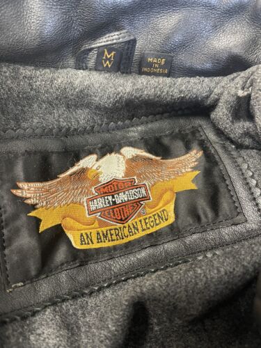 Vintage Harley Davidson Leather Motorcycle Coat Jacket Size Medium