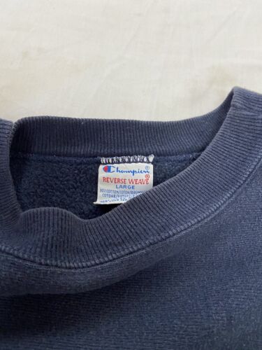 Vintage Dudley Champion Reverse Weave Sweatshirt Crewneck Size Large Blue 90s
