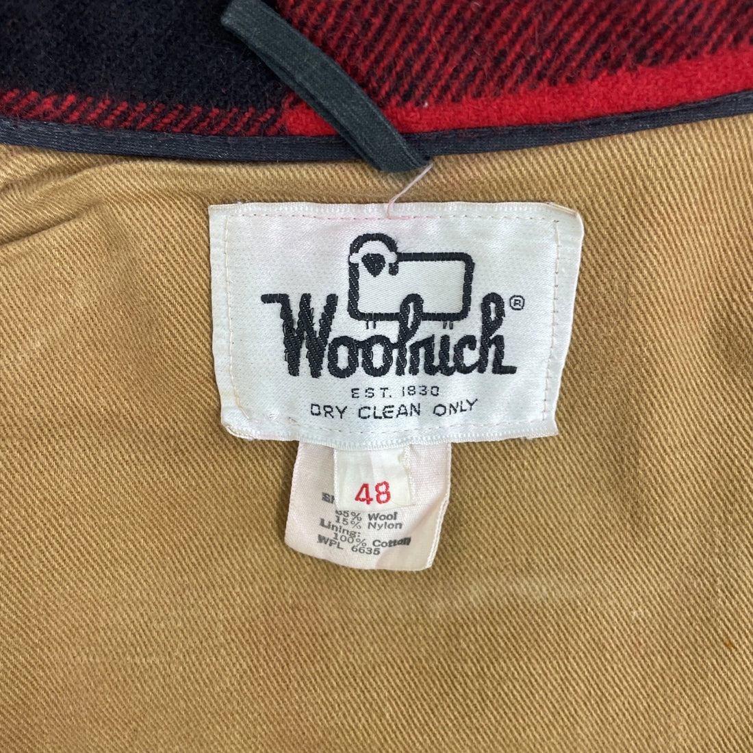 Vintage Woolrich Wool Mackinaw Hunting Coat Jacket Size 48 Buffalo Plaid