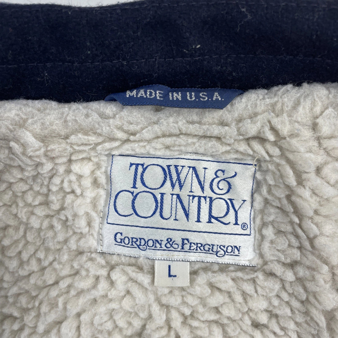 Vintage Town & Country Gordon Ferguson Wool Bomber Jacket Large Sherpa Lined