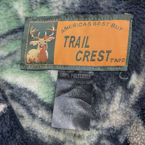 Trail Crest Tree Camo Fleece Jacket Size XL Full Zip Hooded Camouflage