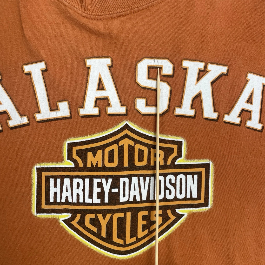 Harley Davidson Alaska Moose Long Sleeve T-Shirt Size Large Orange