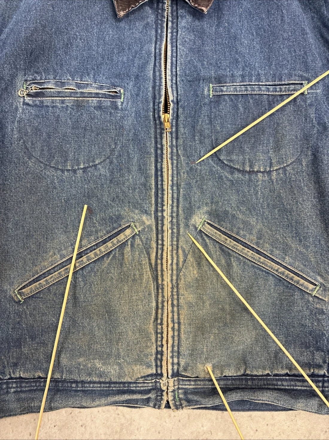 Vintage Osh Kosh Denim Jacket Size Large Quilt Lined 70s
