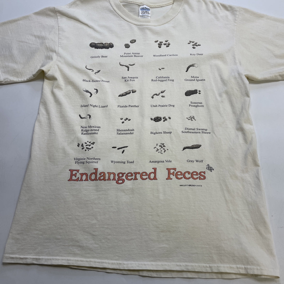 Vintage Endangered Feces T-Shirt Size Large Nature 1999 90s