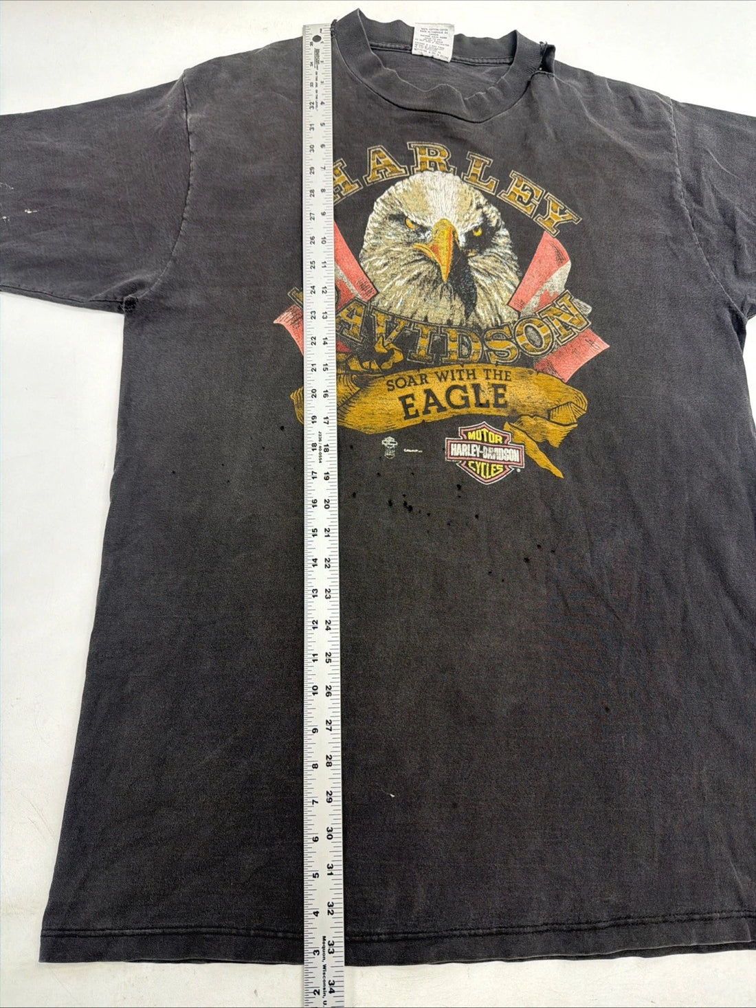 Vintage Harley Davidson Motorcycles Soar With The Eagle T-Shirt XL Distressed