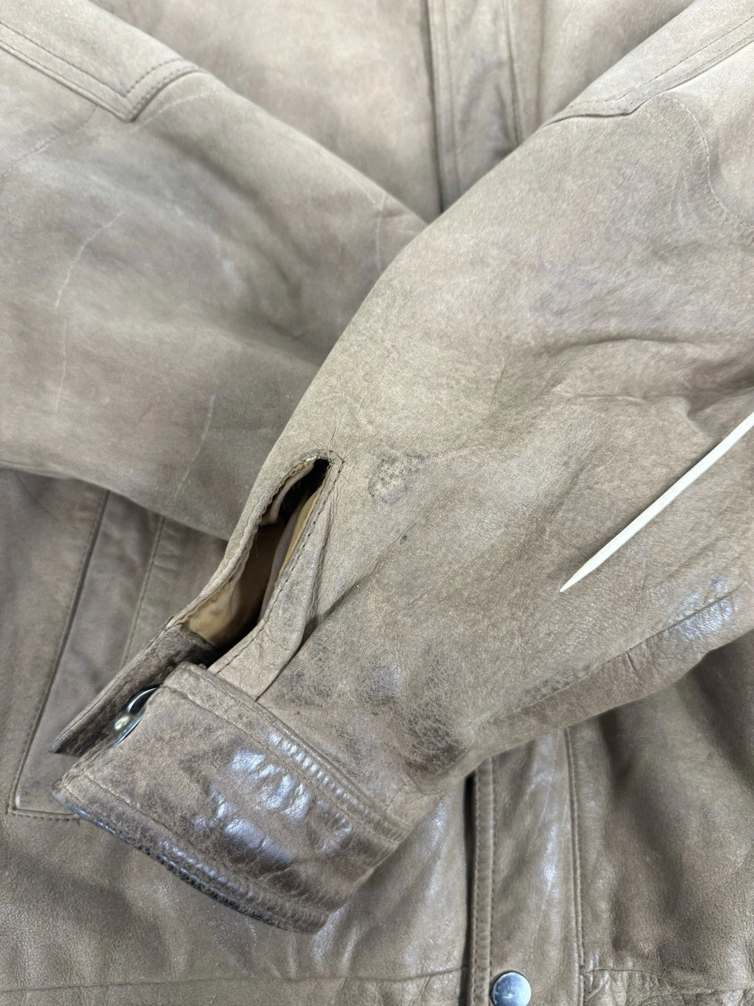 Leather Bomber Jacket Size Medium Brown