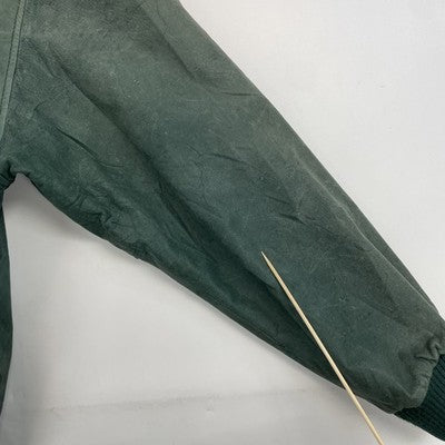 Vintage G-III Global Identity Leather Bomber Jacket Size Small Green