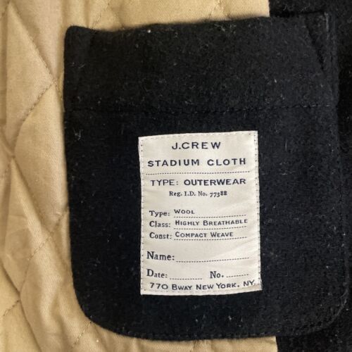 J Crew Bayswater Peacoat Wool Jacket Size Medium Black Throwback Vault