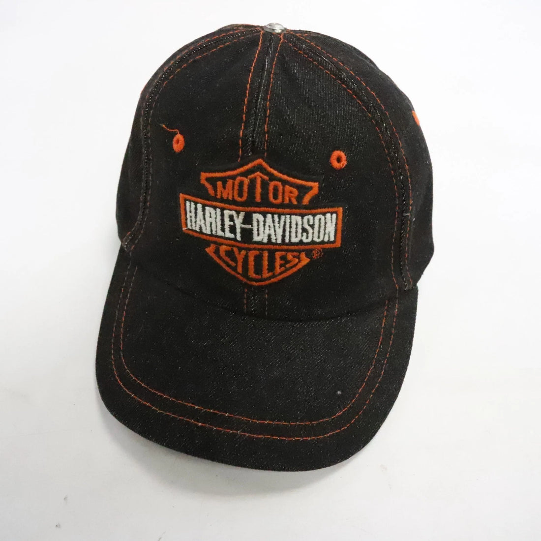 Vintage Harley Davidson Motorcycles Denim Snapback Hat OSFA
