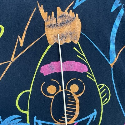 Vintage Sesame Street Bert And Ernie Neon T-Shirt Size XL Black 2008 Y2K