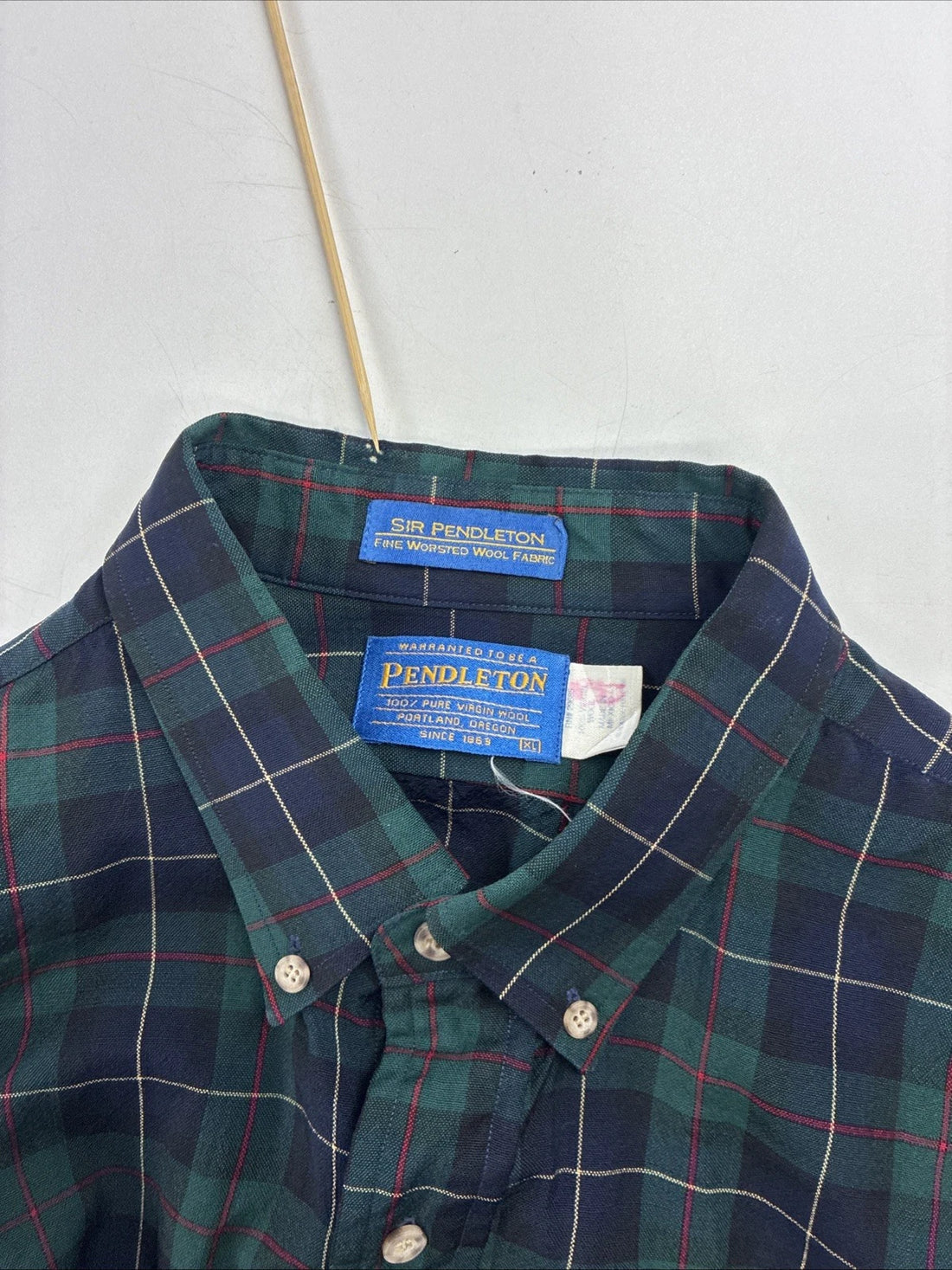 Vintage Sir Pendleton Wool Lodge Button Up Shirt Size XL Plaid