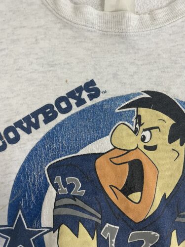 Vintage Dallas Cowboys Fred Flintstone Sweatshirt Medium Cartoon 1994 90s NFL