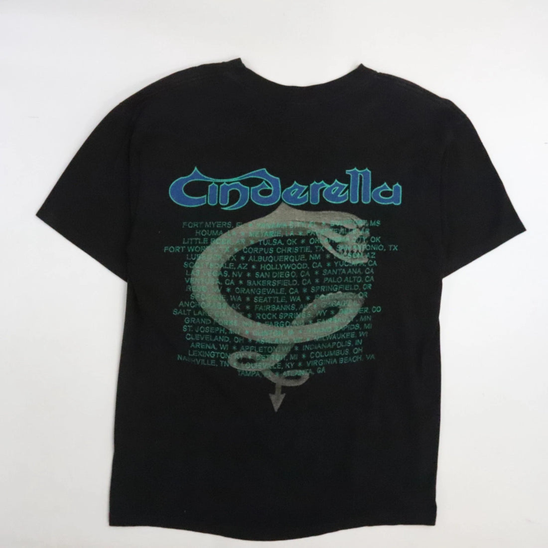 Vintage Cinderella Unfinished Business Tour T-Shirt Size Large Band Tee 1998 90s