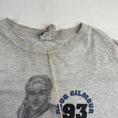Vintage Toronto Maple Leafs Doug Gilmour Nutmeg T-Shirt Size Large 90s NHL