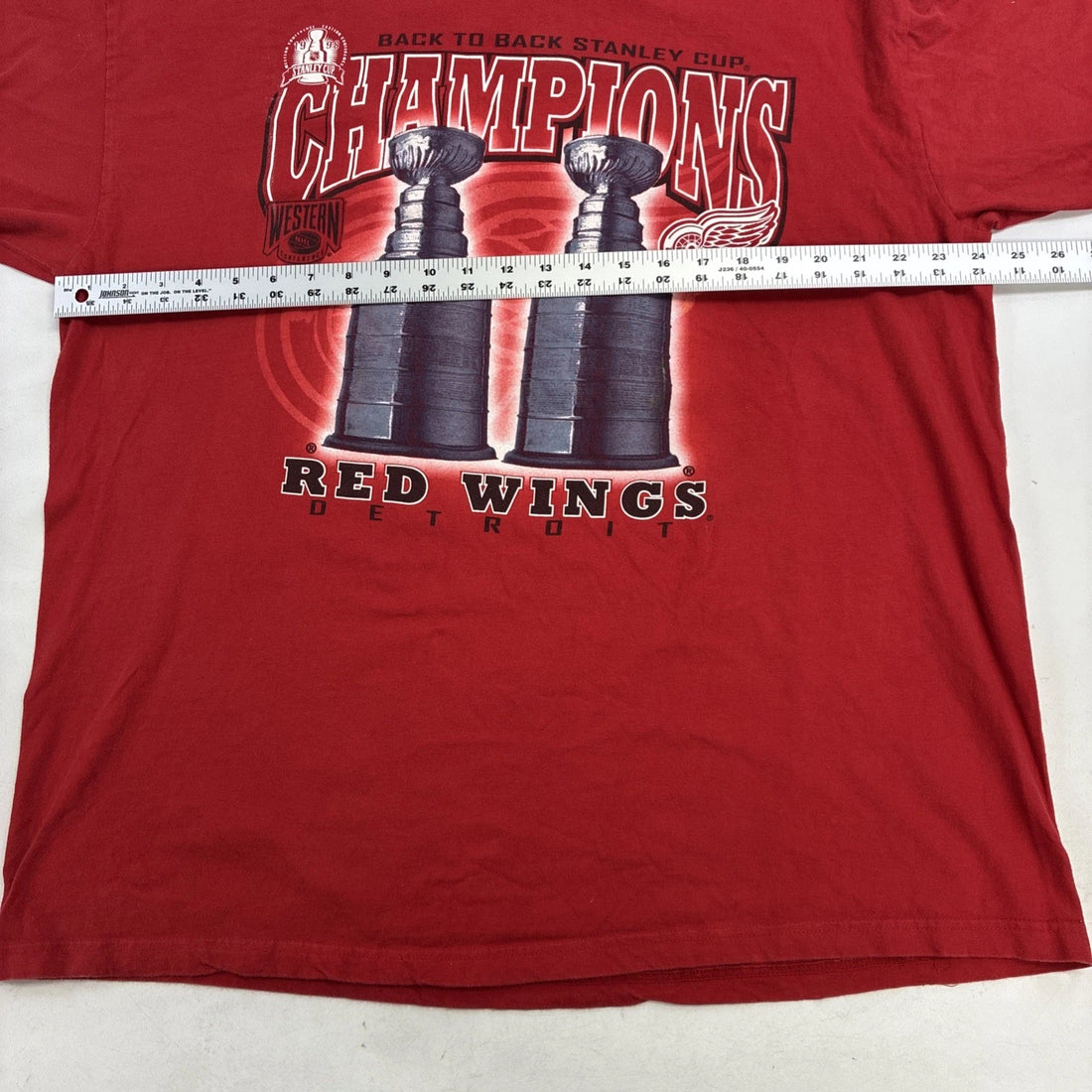 Vintage Detroit Red Wings Stanley Cup Champs Logo 7 T-Shirt Size XL 1998 90s NHL