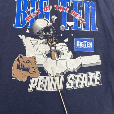 Vintage Penn State Nittany Lions Big 10 Football Nutmeg T-Shirt Large 90s NCAA