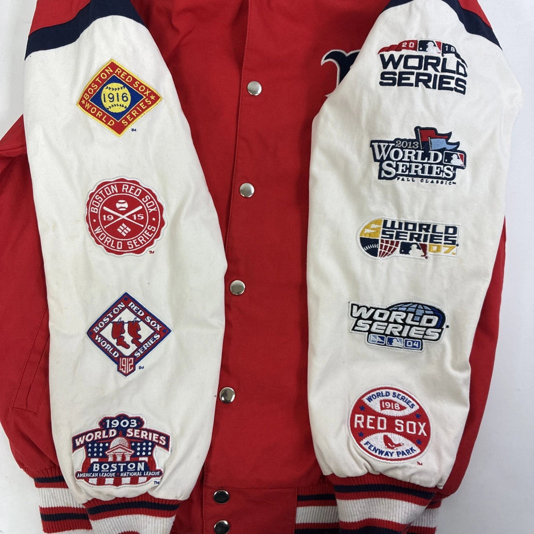 Boston Red Sox 9x World Series Champs Patch Varsity Jacket Size Medium MLB